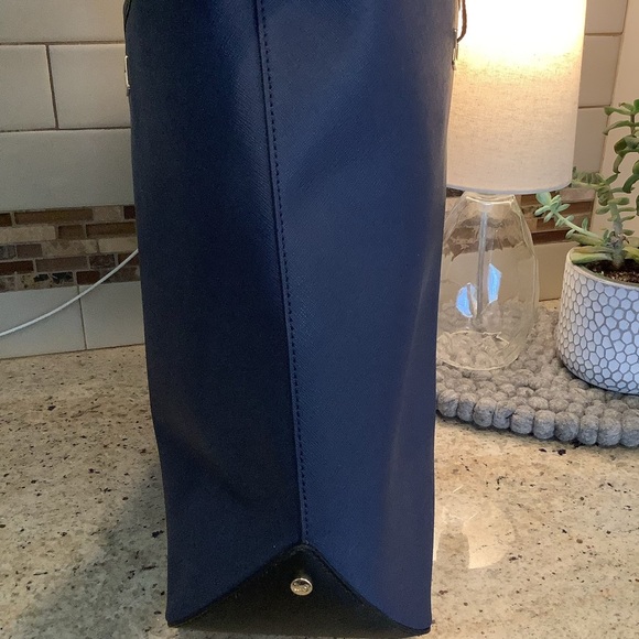 L & S Seville Navy 15” Seville Saffiano Add On Shell for Tote Lo & Sons NWT - Picture 4 of 5